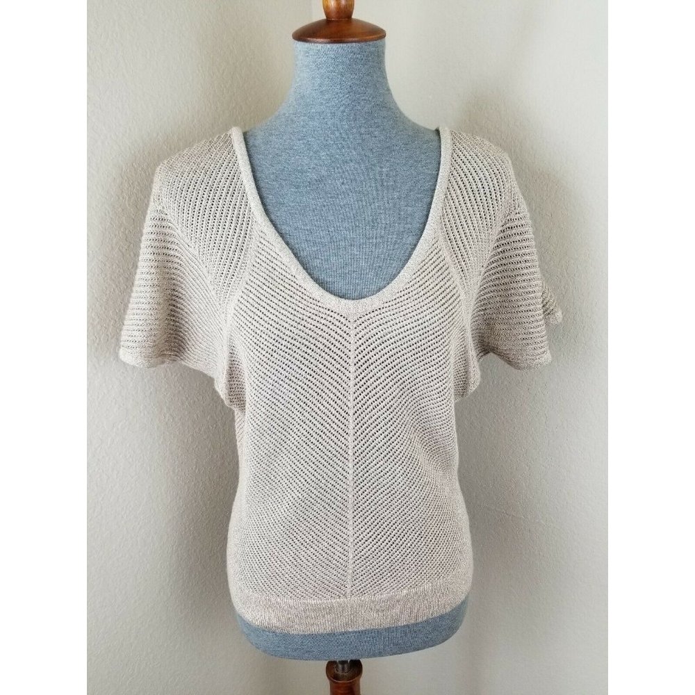 Express Size Medium Gold Metallic Knit Sweater